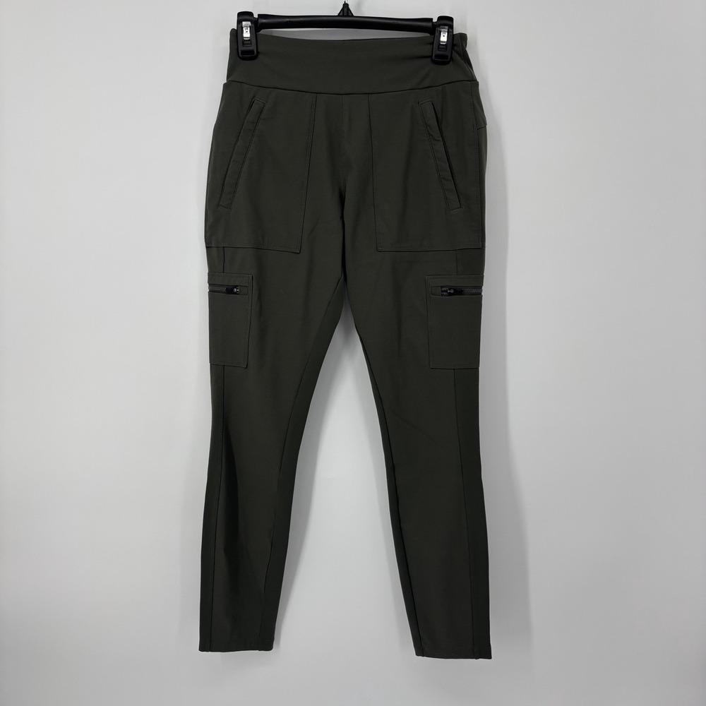 Athleta Headlands Hybrid Cargo II Tight Olive Green Hiking Pants Size 4